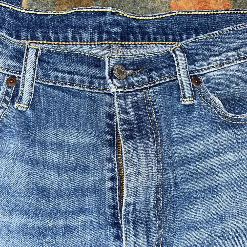 Levi's 36 x 32 Men's 513 Denim Relaxed Fit Straight Jeans - Blue